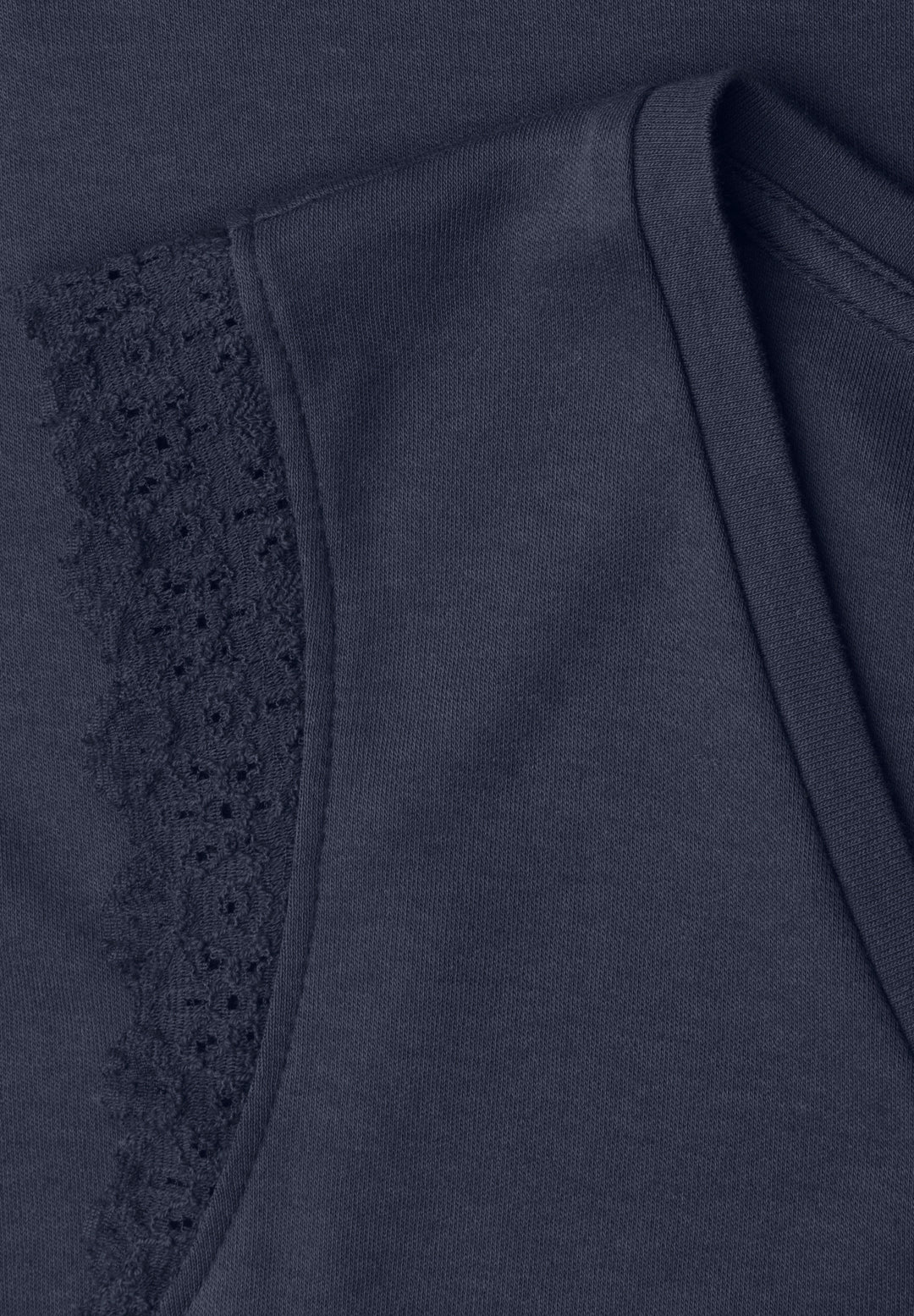 Studio_V-neck top w.lace frill, maritime blue 17823 Bild 2