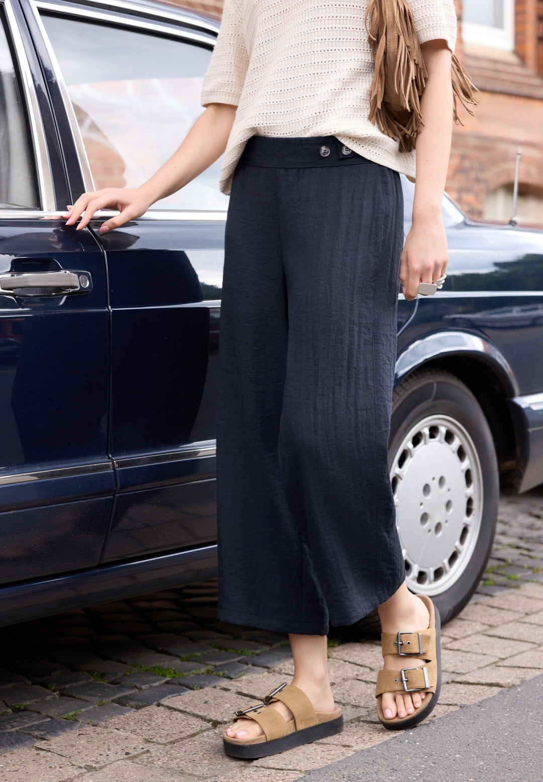 Studio_Wide Leg MW linen look, maritime blue 17823 Bild 3