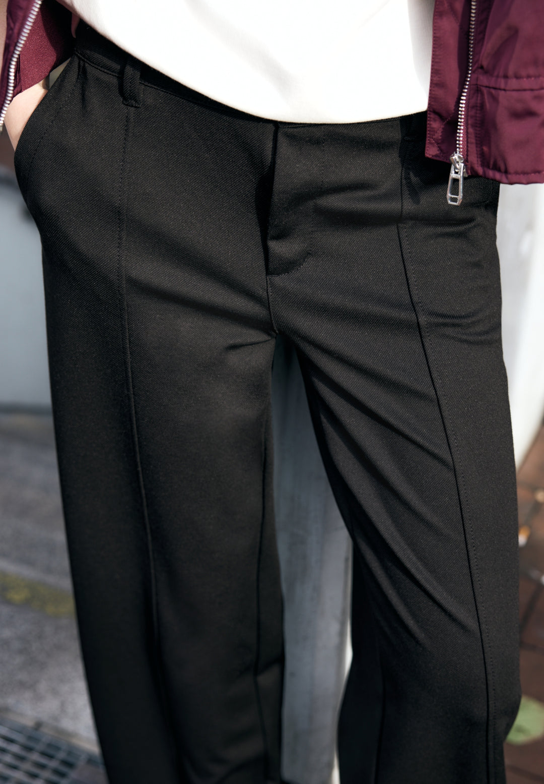 Studio_Wide leg Twill MW, Black 10001 Bild 7