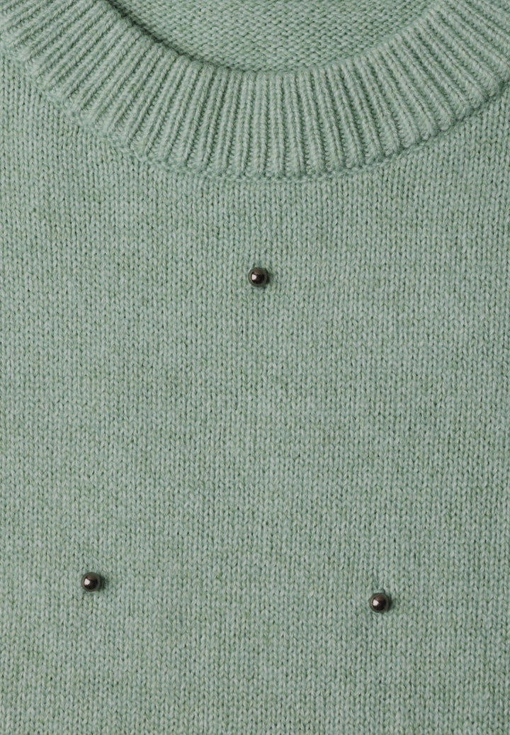 Sweater with beading, grayed mint mel. 17950 Bild 2
