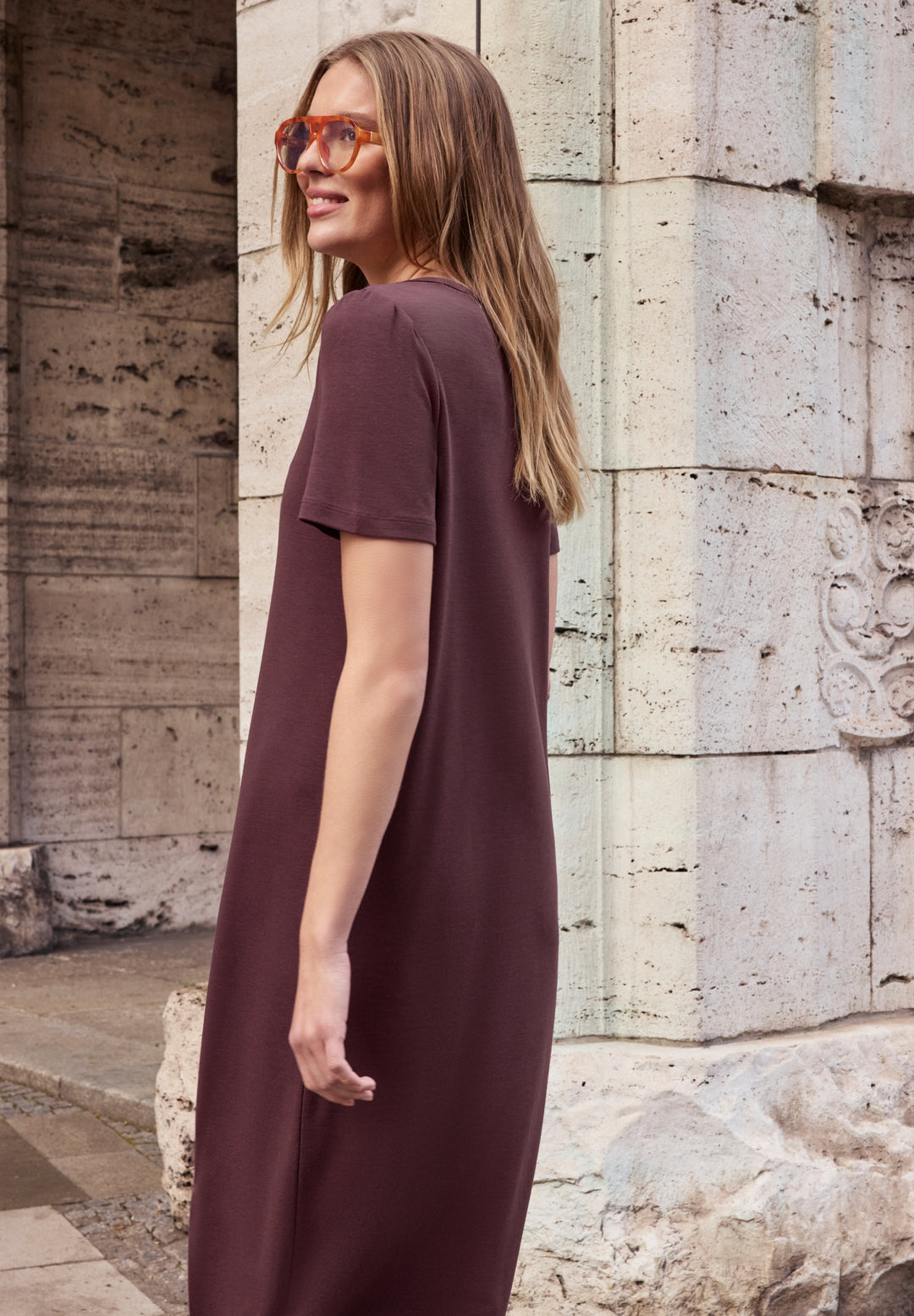 T-Shirt Dress w. puffed sleeve, very berry 17464 Bild 4