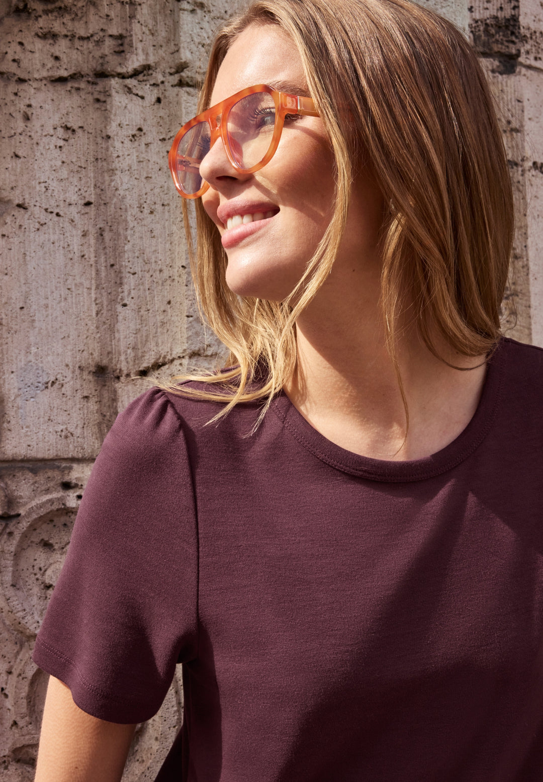 T-Shirt Dress w. puffed sleeve, very berry 17464 Bild 5