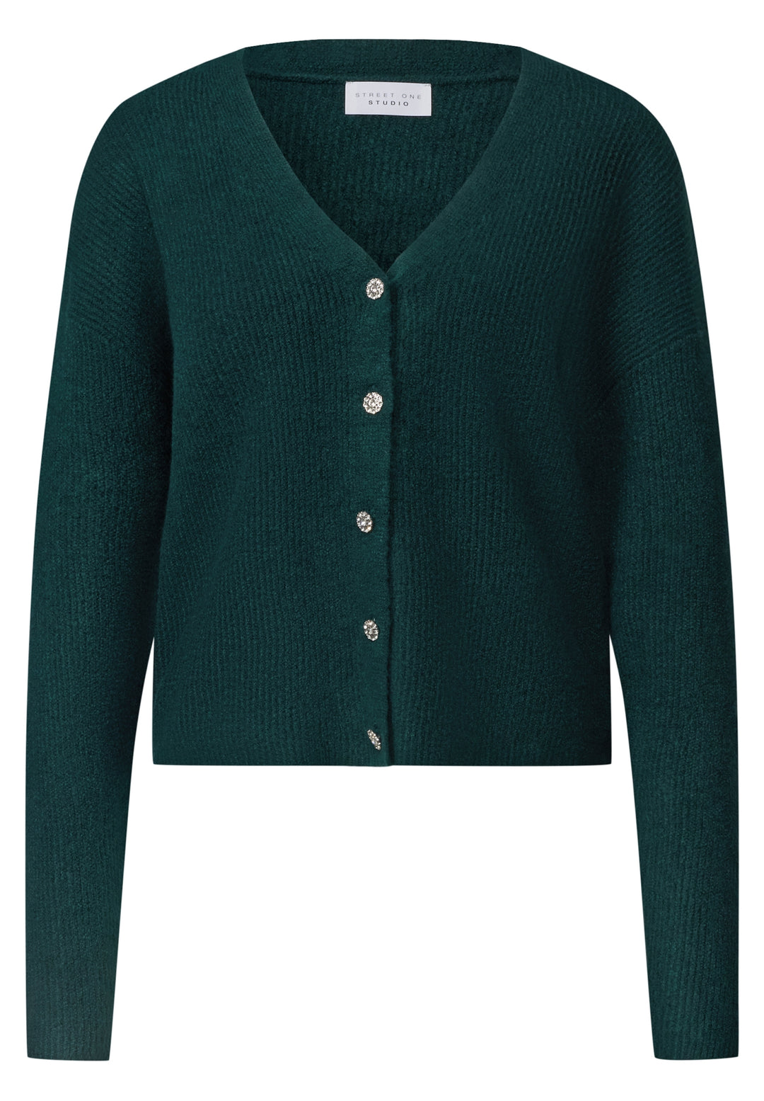 V-neck cardigan, mossed green mel. 18112 Bild 1