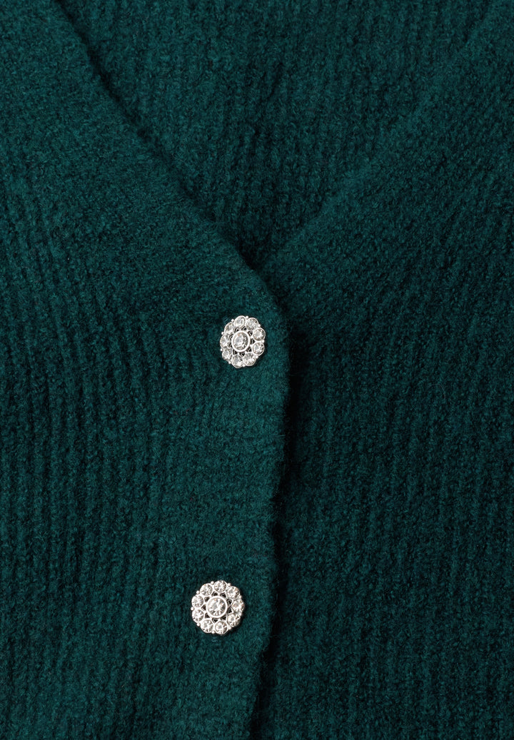 V-neck cardigan, mossed green mel. 18112 Bild 2