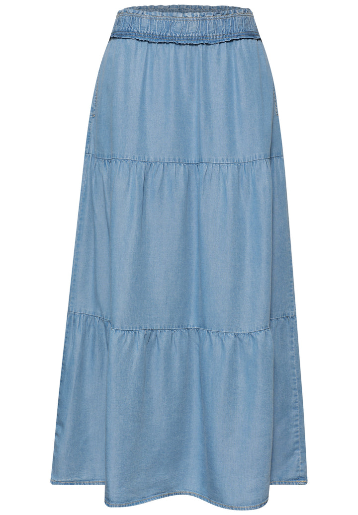 washed Maxi Paperbag skirt_sol, Light Blue soft wash 17057 Bild 1