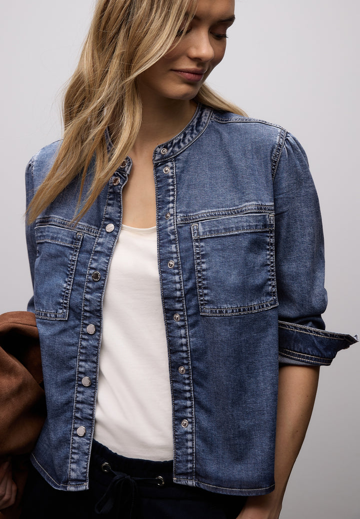Style Denim-Blouse,mid blue, Medium Blue Soft washed 17786 Bild 3