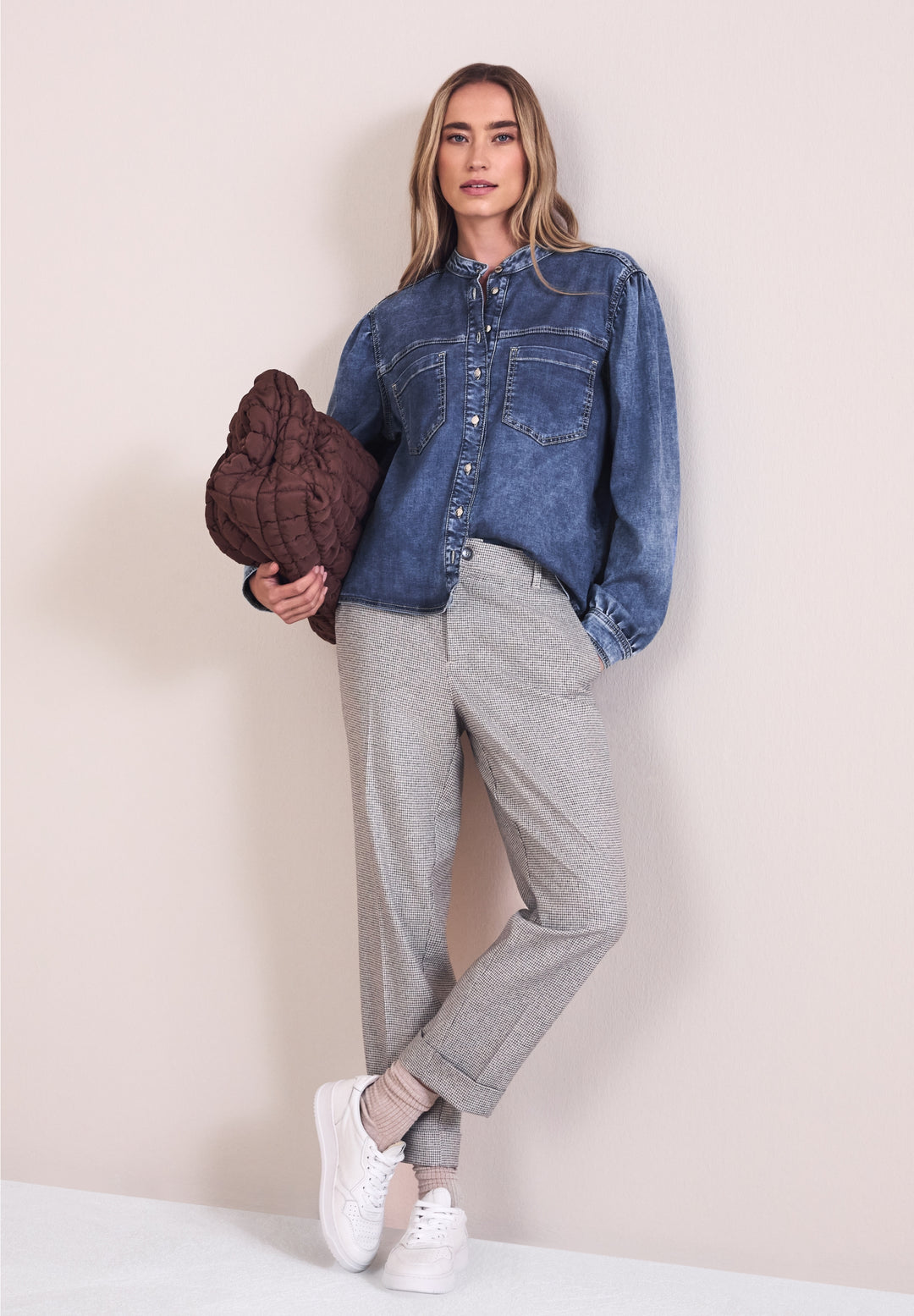 Style Denim-Blouse,mid blue, Medium Blue Soft washed 17786 Bild 5