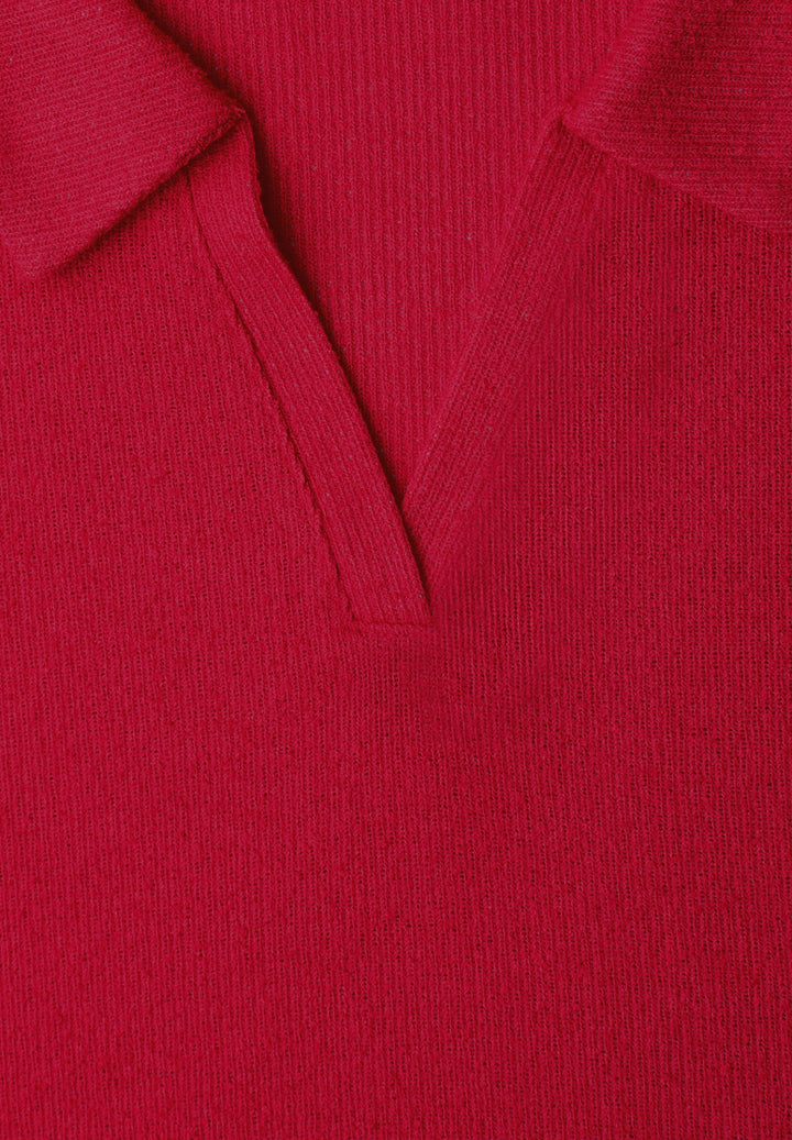 summer knit look polo shirt, salsa red 17504 Bild 2