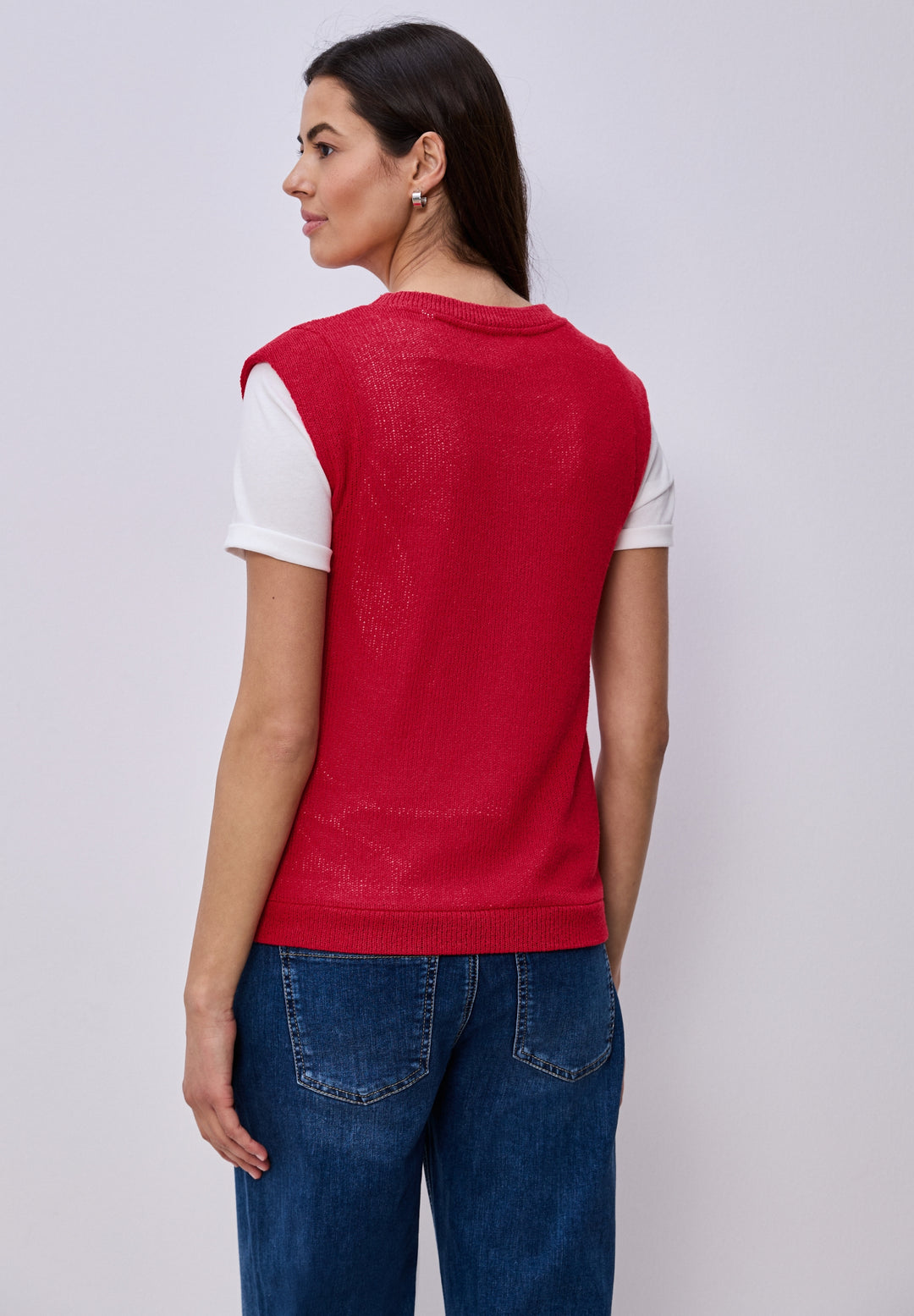 summer knit look top, salsa red 17504 Bild 4