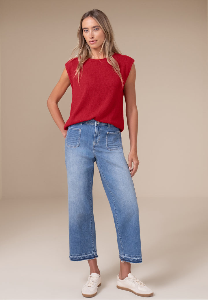summer knit look top, salsa red 17504 Bild 5