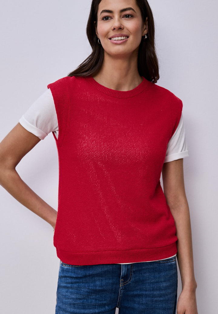 summer knit look top, salsa red 17504 Bild 7