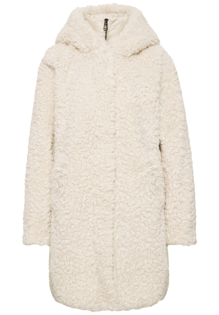 Teddy Coat w. Hoody and Padded, smooth stone sand 14955 Bild 1