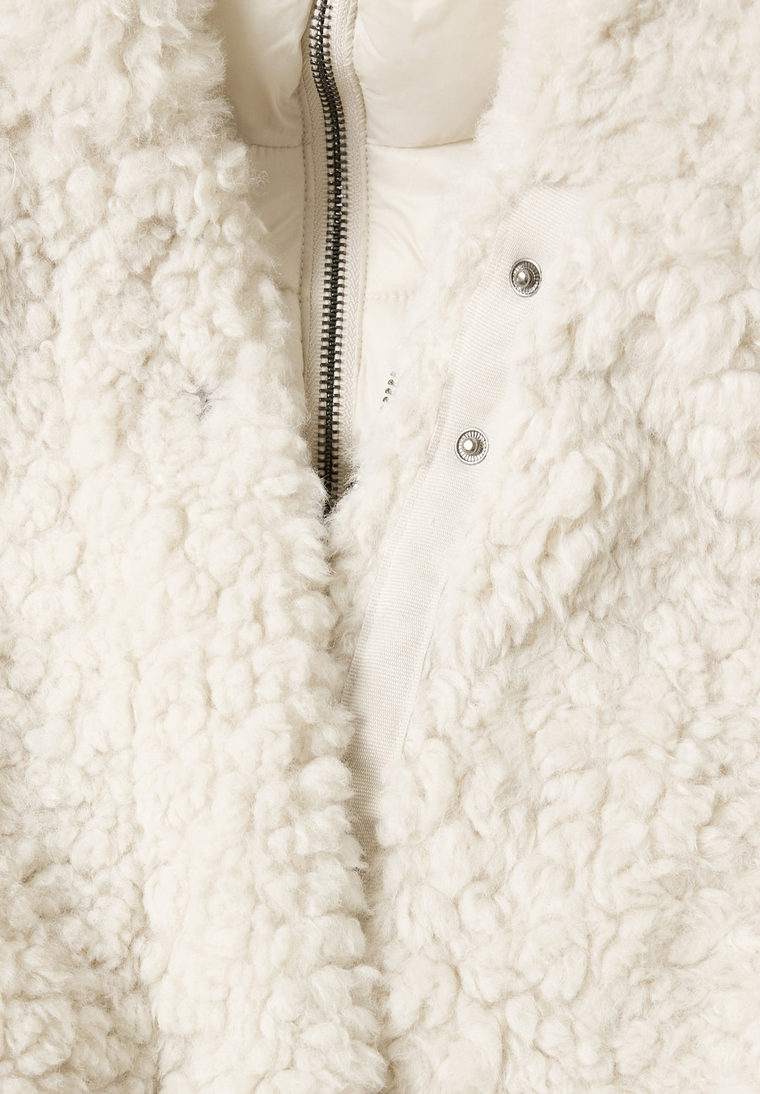 Teddy Coat w. Hoody and Padded, smooth stone sand 14955 Bild 2