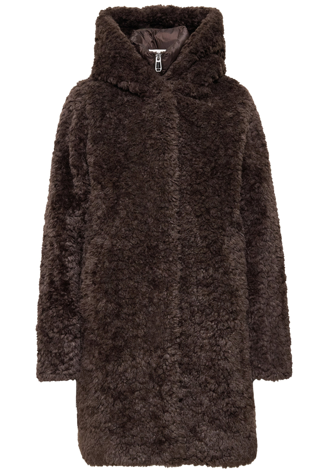 Teddy Coat w. Hoody and Padded, auburn brown 17111 Bild 1