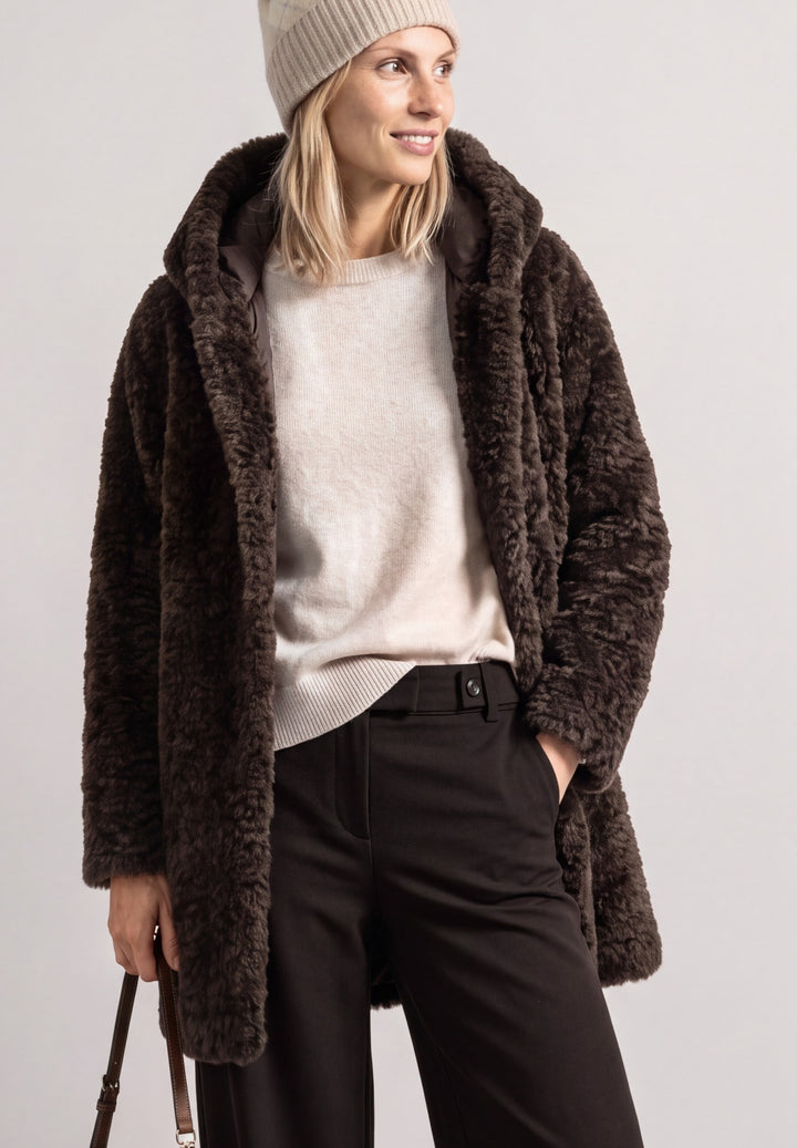 Teddy Coat w. Hoody and Padded, auburn brown 17111 Bild 3