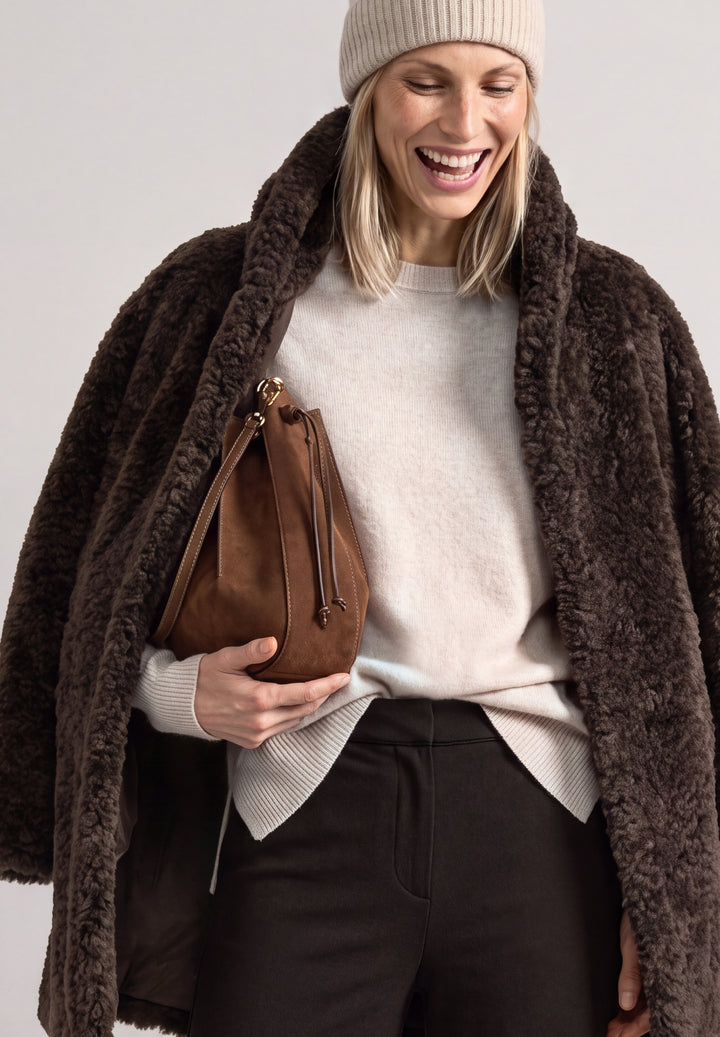 Teddy Coat w. Hoody and Padded, auburn brown 17111 Bild 7