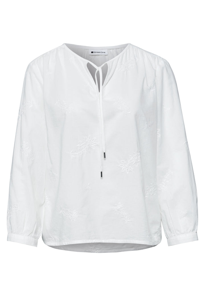 Tunic blouse w embroidery, off white 10108 Bild 1