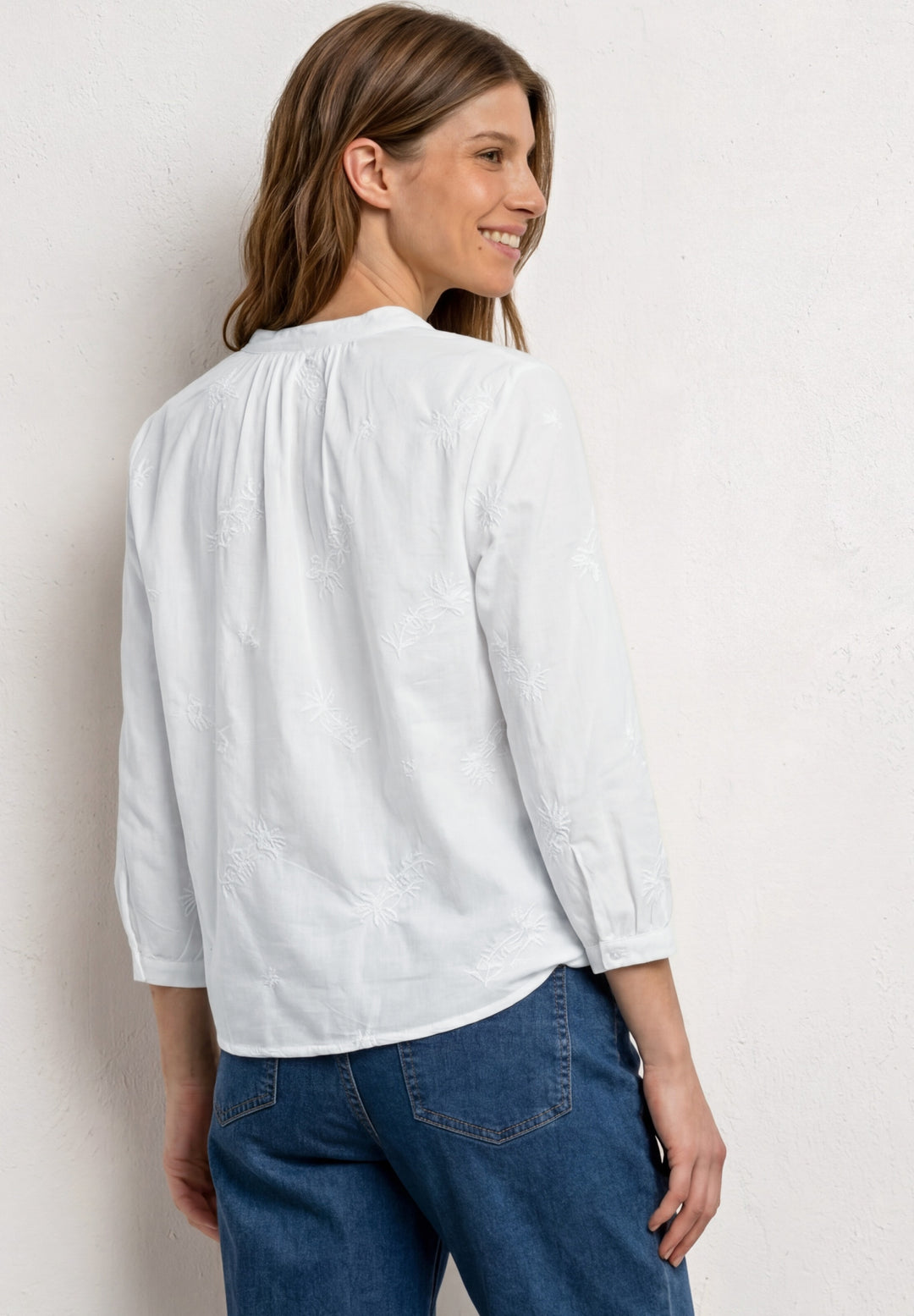 Tunic blouse w embroidery, off white 10108 Bild 4