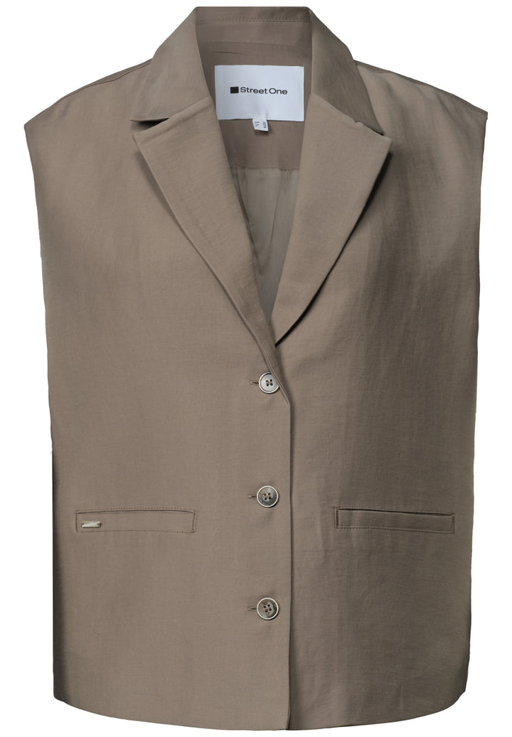 Vest A-Line Rever Pocket Twill, dark beige 17729 Bild 1