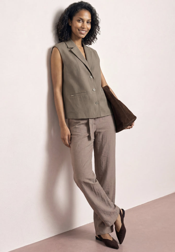 Vest A-Line Rever Pocket Twill, dark beige 17729 Bild 6