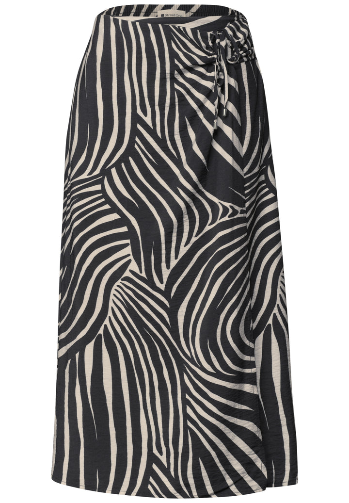 Viscose Wrap Skirt_AOP, Black 20001 Bild 1