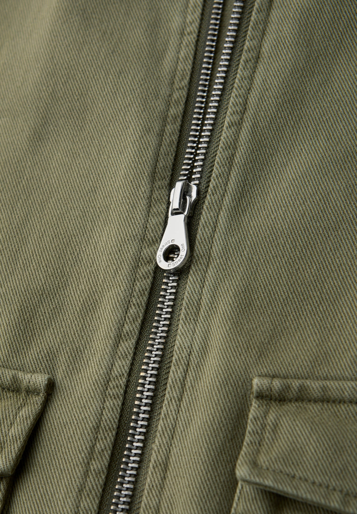 Washed Cotton Jkt w. Stand Up, Dark Vetiver Green 17226 Bild 2