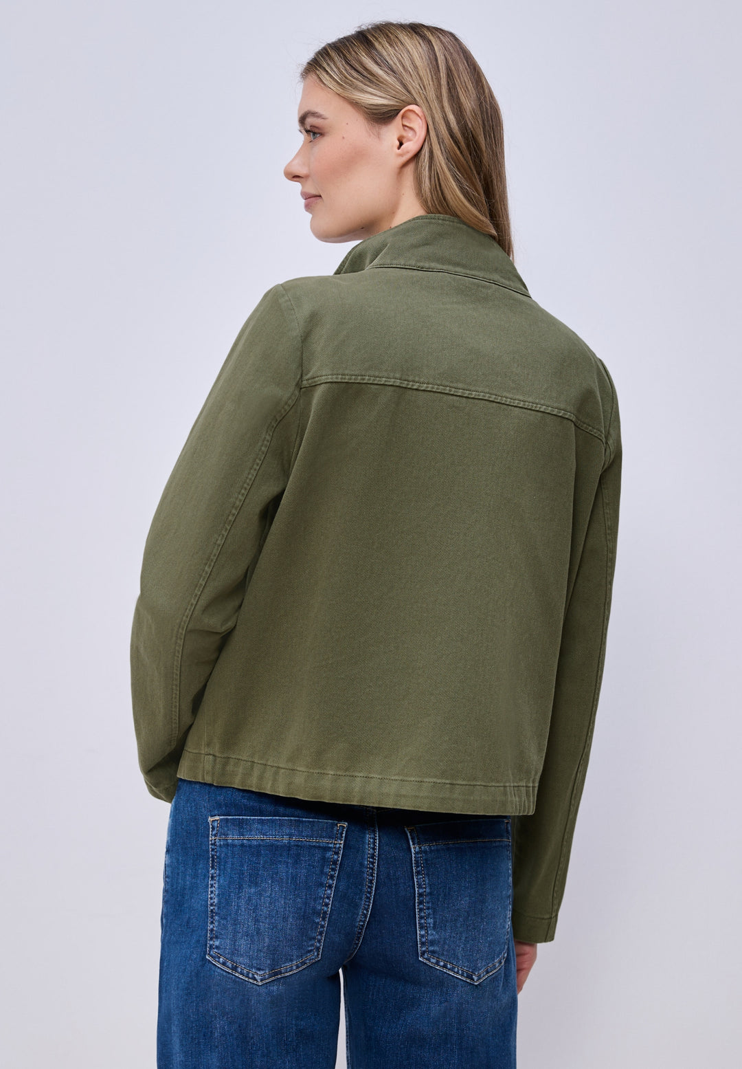 Washed Cotton Jkt w. Stand Up, Dark Vetiver Green 17226 Bild 4