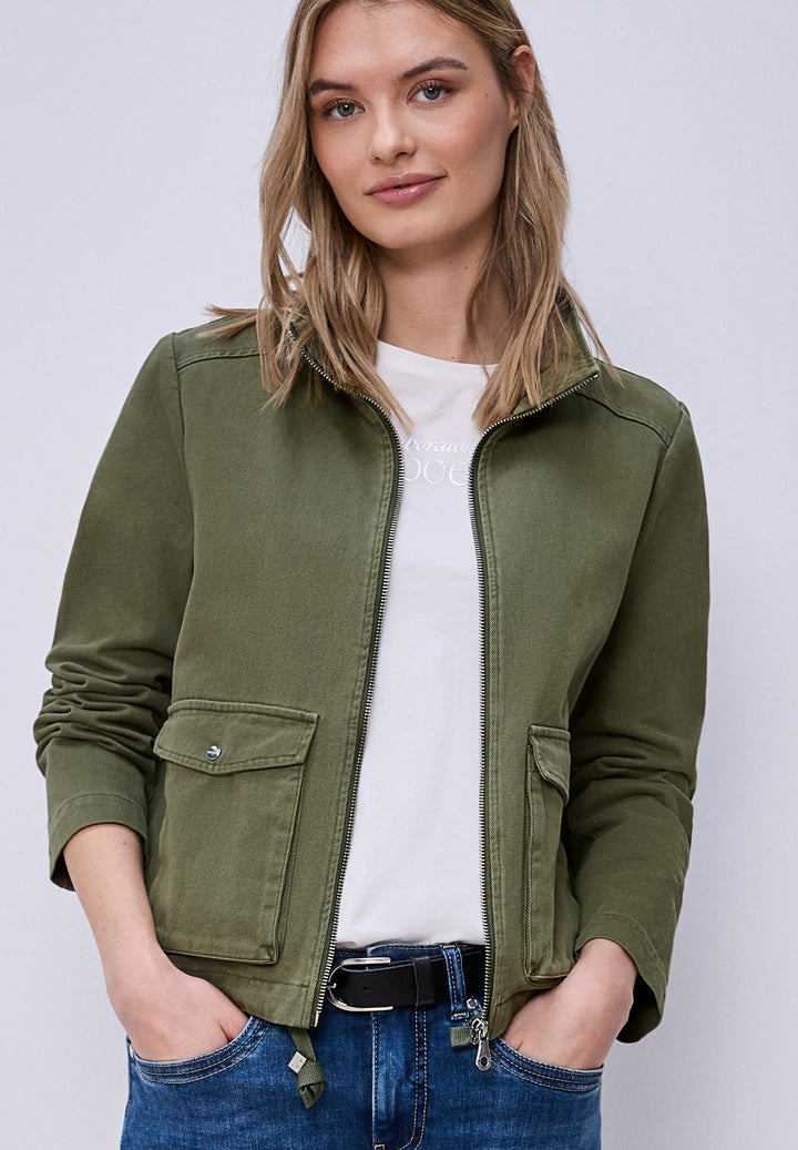 Washed Cotton Jkt w. Stand Up, Dark Vetiver Green 17226 Bild 6