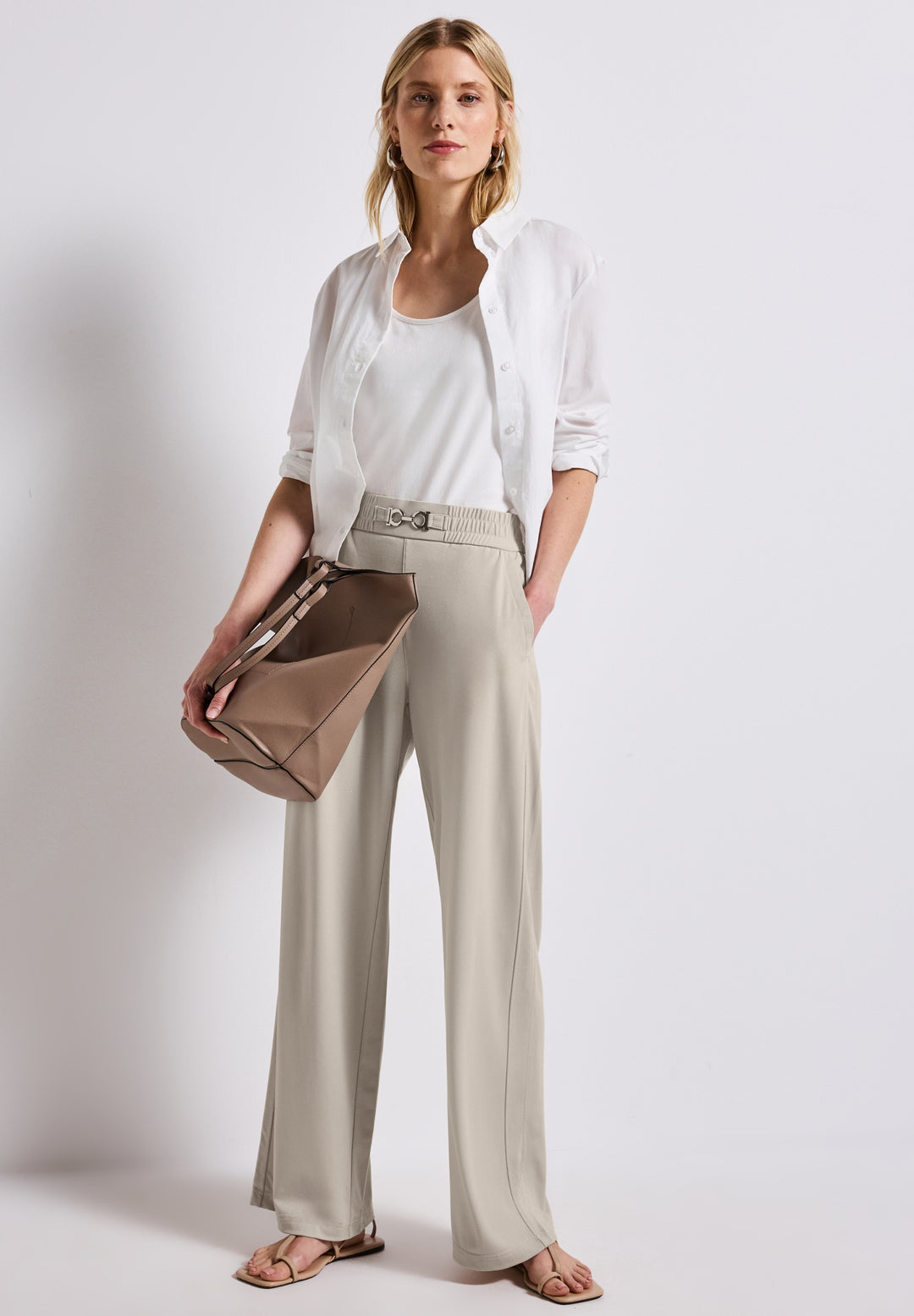Wide leg Shine with Buckle, silkstone white 16769 Bild 6