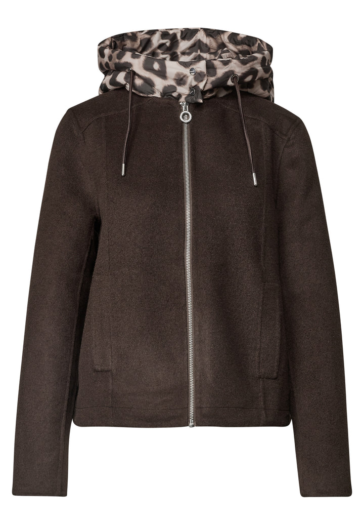 Wool Mat Mix Coat w. Removable, auburn brown 17111 Bild 1