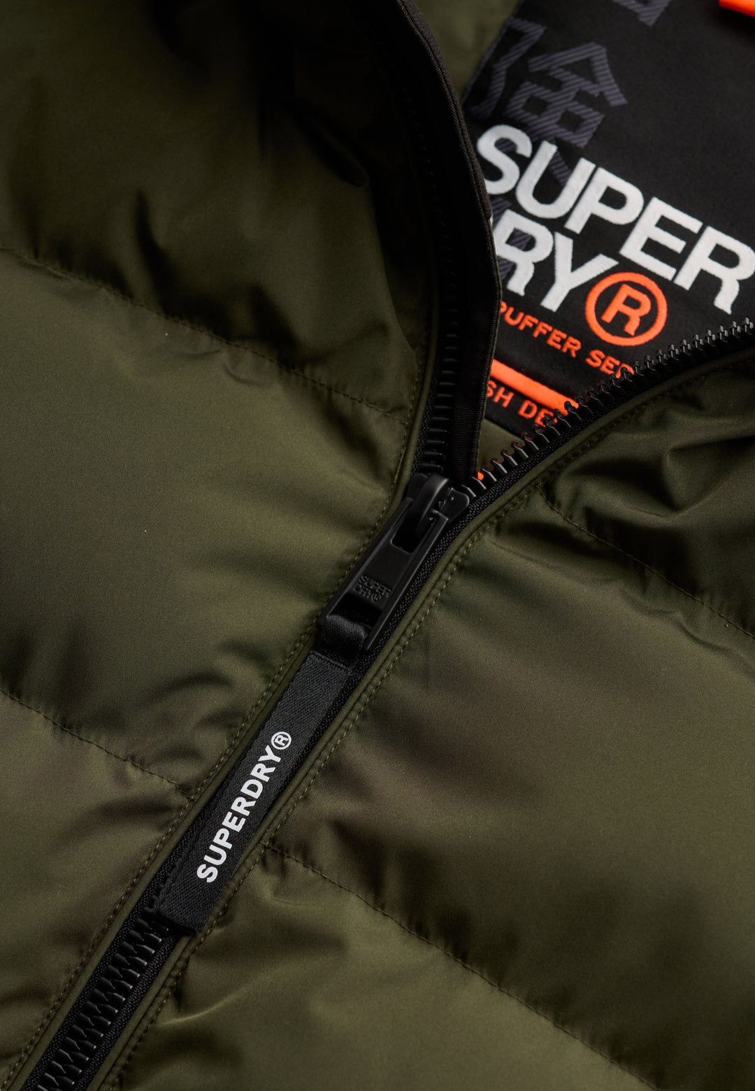 HOODED SPORTS PUFFER JACKET, Army Khaki/Army Khaki H1Q Bild 4