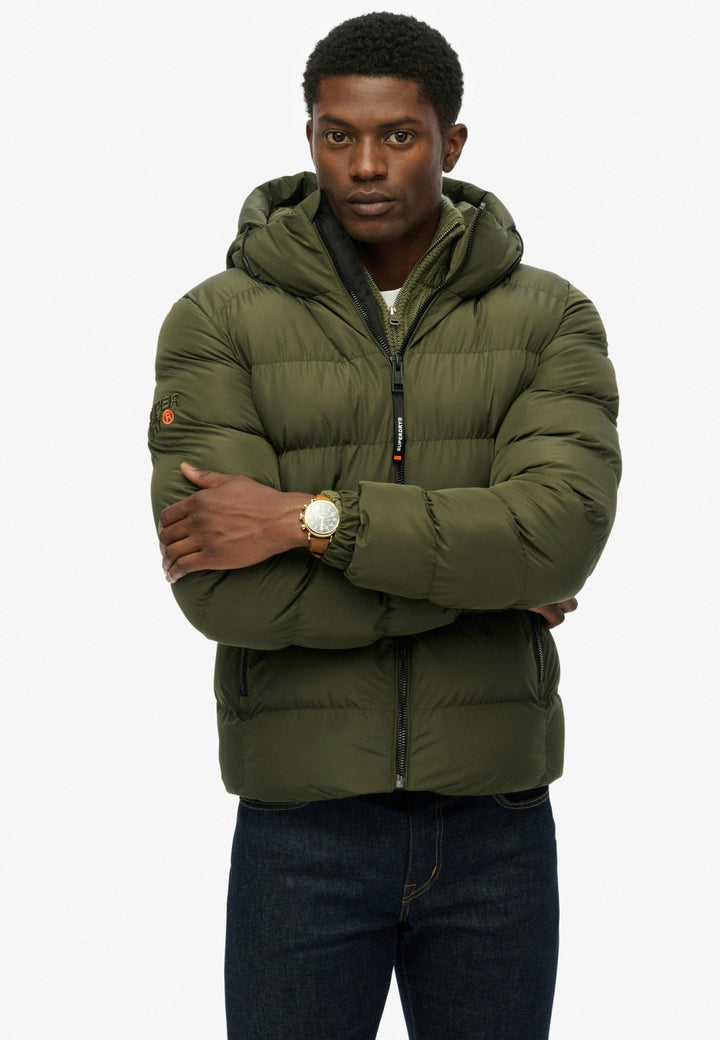 HOODED SPORTS PUFFER JACKET, Army Khaki/Army Khaki H1Q Bild 6