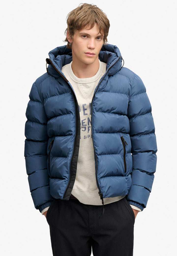 HOODED SPORTS PUFFER JACKET, Altitude Blue L5N Bild 1