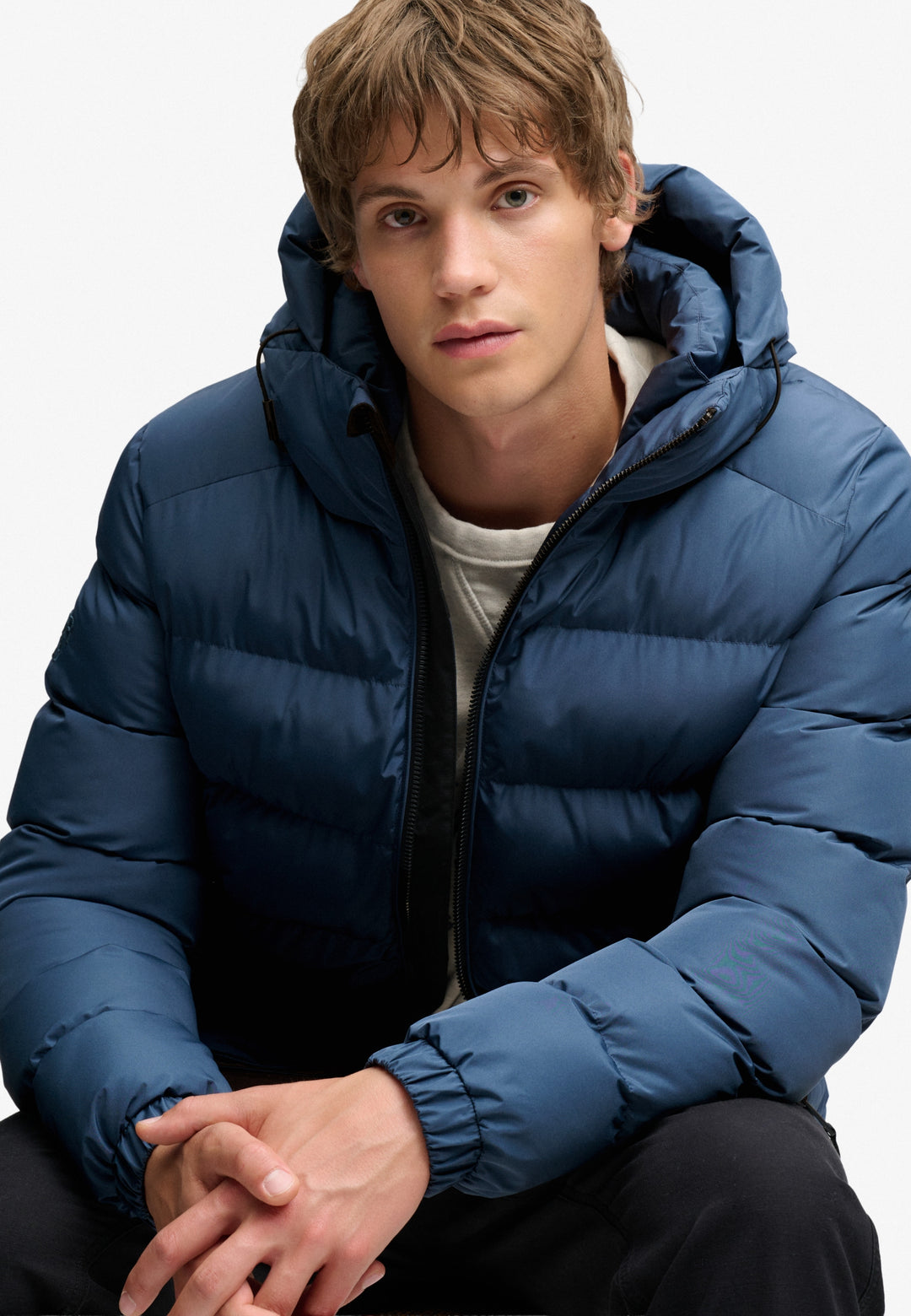 HOODED SPORTS PUFFER JACKET, Altitude Blue L5N Bild 7