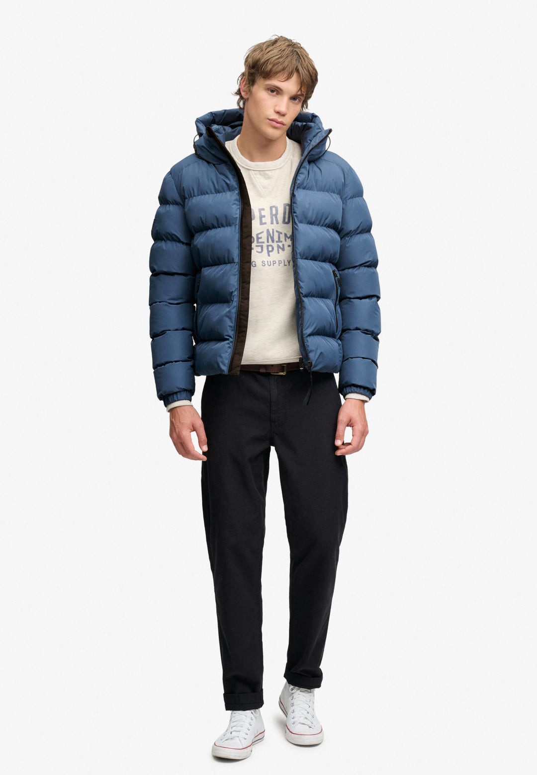 HOODED SPORTS PUFFER JACKET, Altitude Blue L5N Bild 8