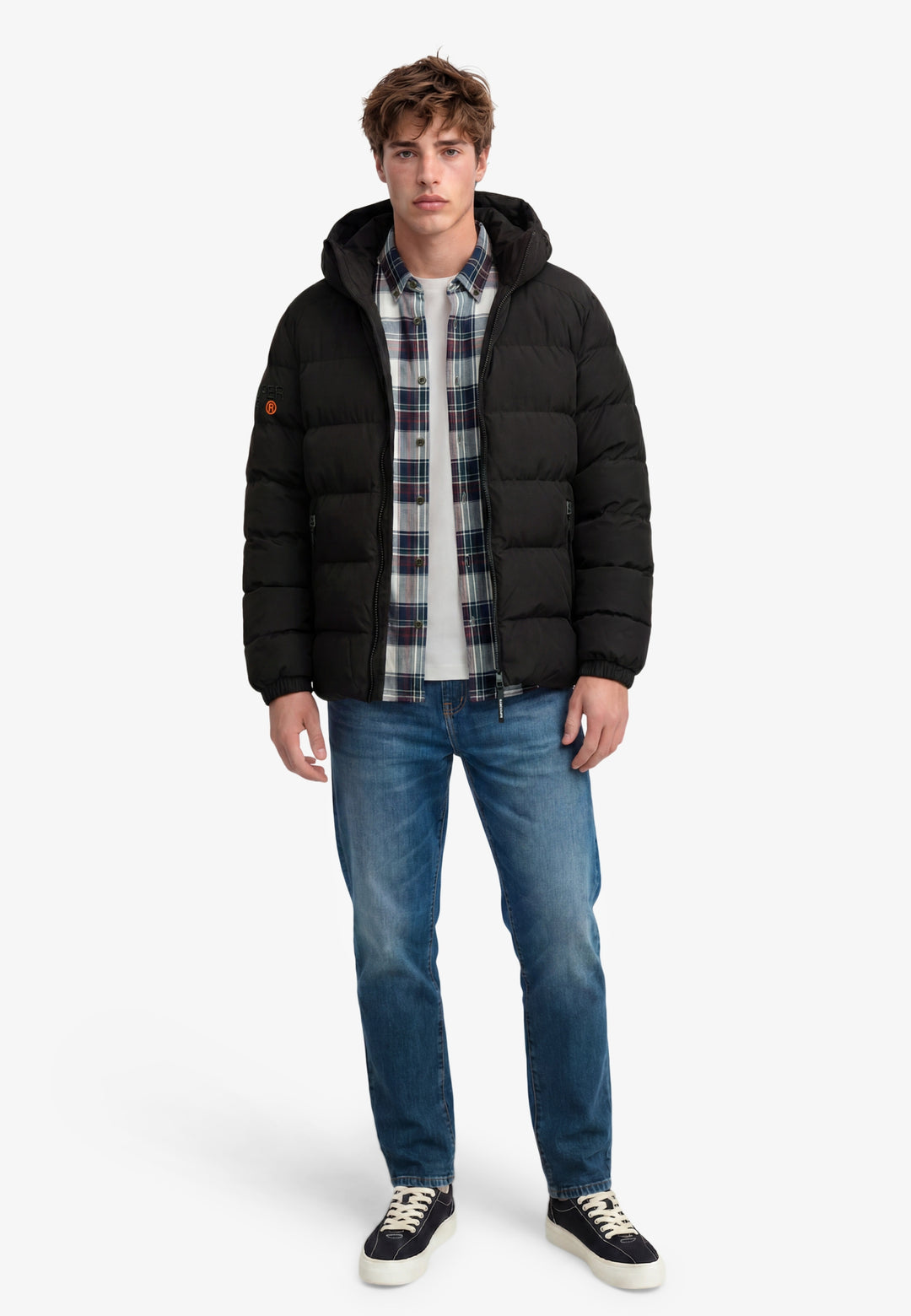 HOODED SPORTS PUFFER JACKET, Black/Black 16A Bild 10