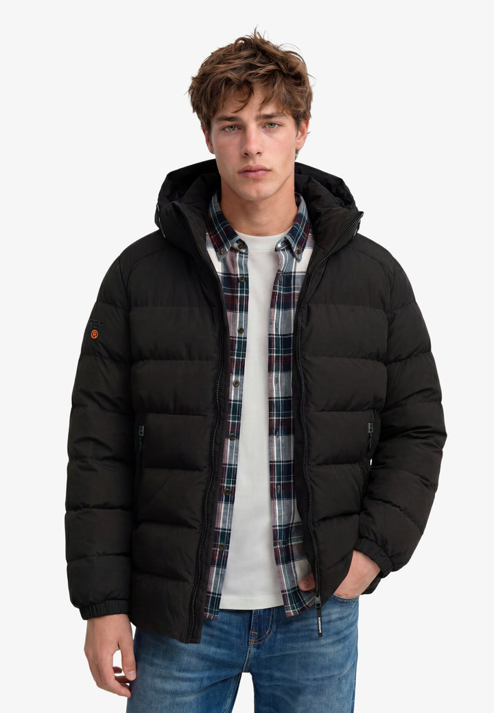 HOODED SPORTS PUFFER JACKET, Black/Black 16A Bild 2
