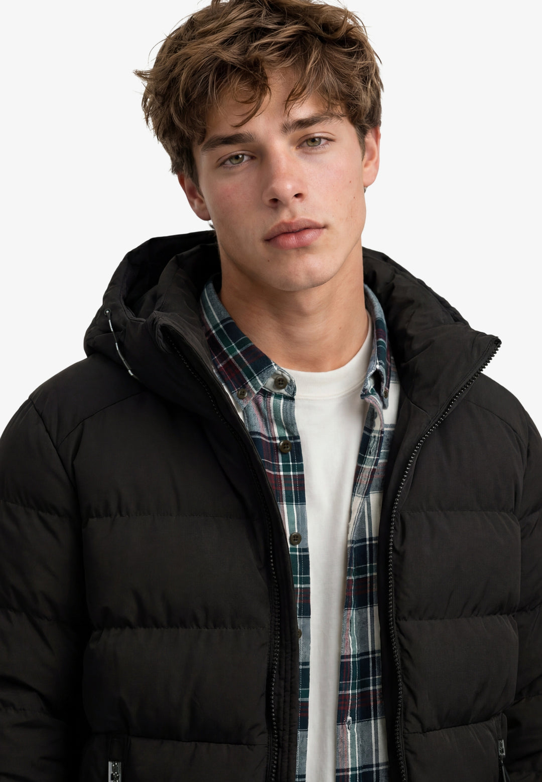 HOODED SPORTS PUFFER JACKET, Black/Black 16A Bild 6