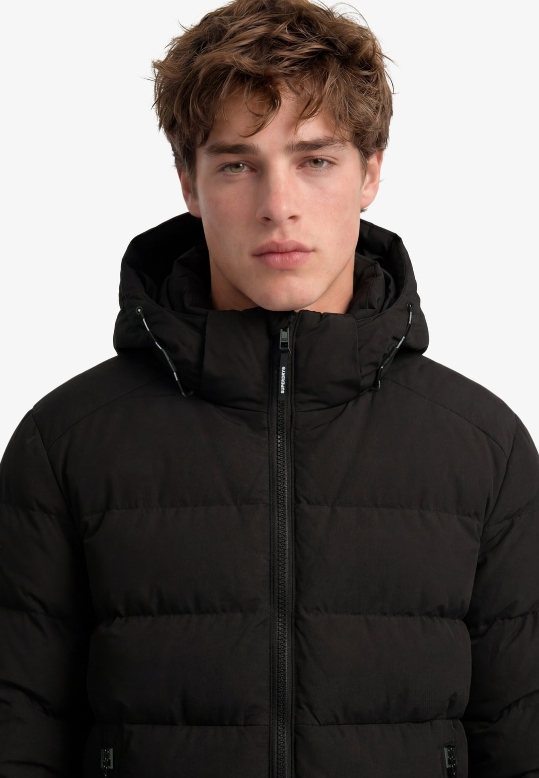 HOODED SPORTS PUFFER JACKET, Black/Black 16A Bild 8