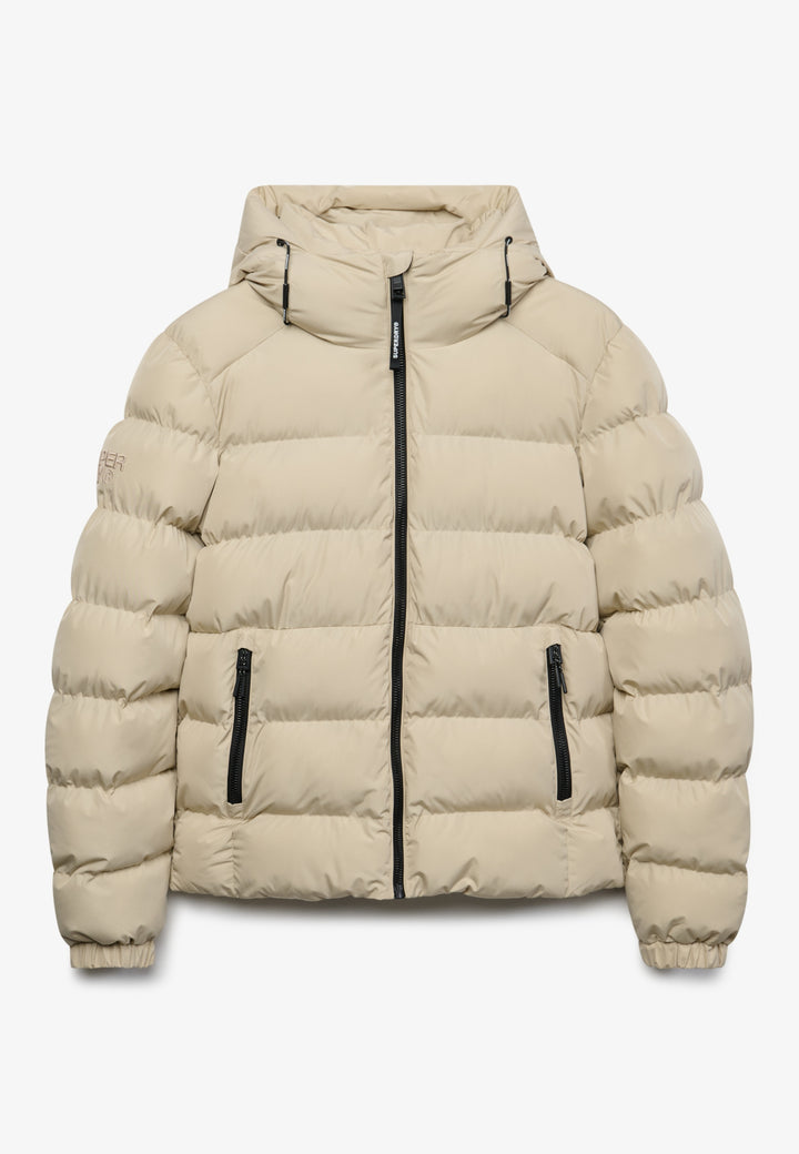 HOODED SPORTS PUFFER JACKET, Climbing Chalk L5O Bild 2