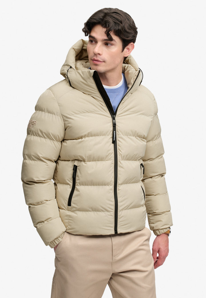 HOODED SPORTS PUFFER JACKET, Climbing Chalk L5O Bild 6