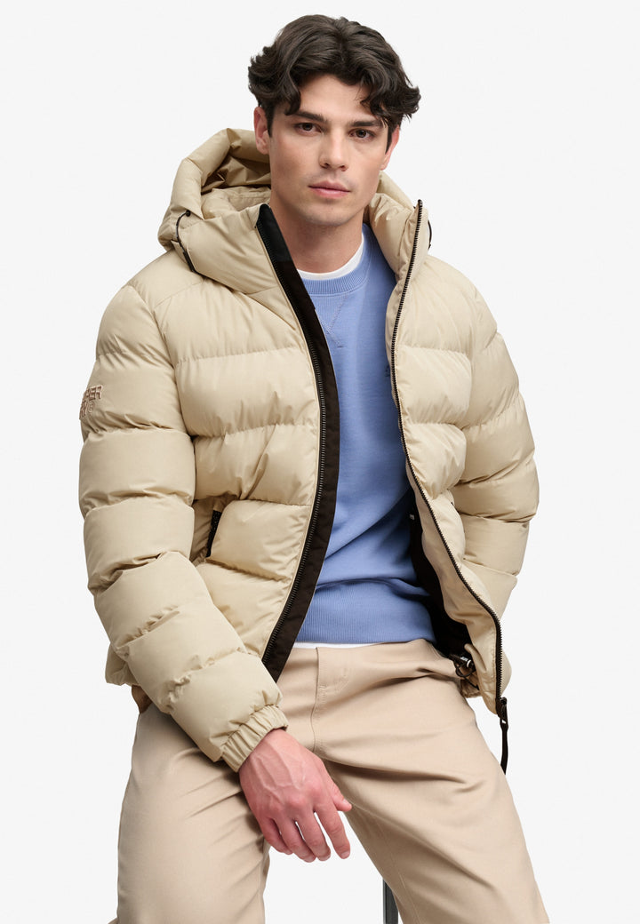 HOODED SPORTS PUFFER JACKET, Climbing Chalk L5O Bild 7