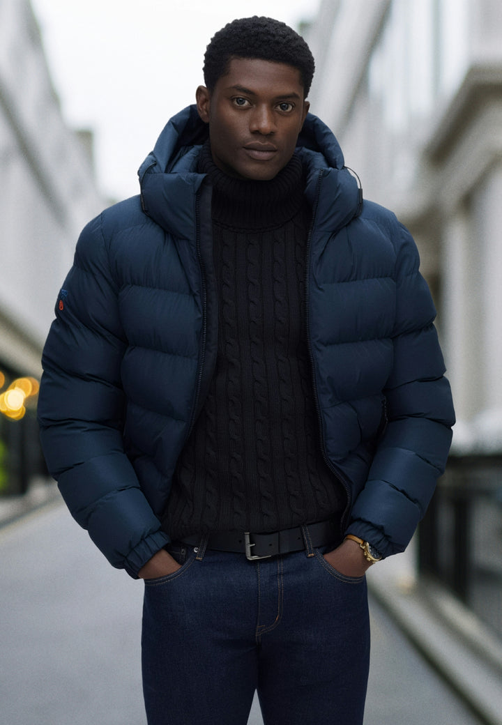 HOODED SPORTS PUFFER JACKET, Eclipse Navy/Eclipse Navy D9W Bild 2