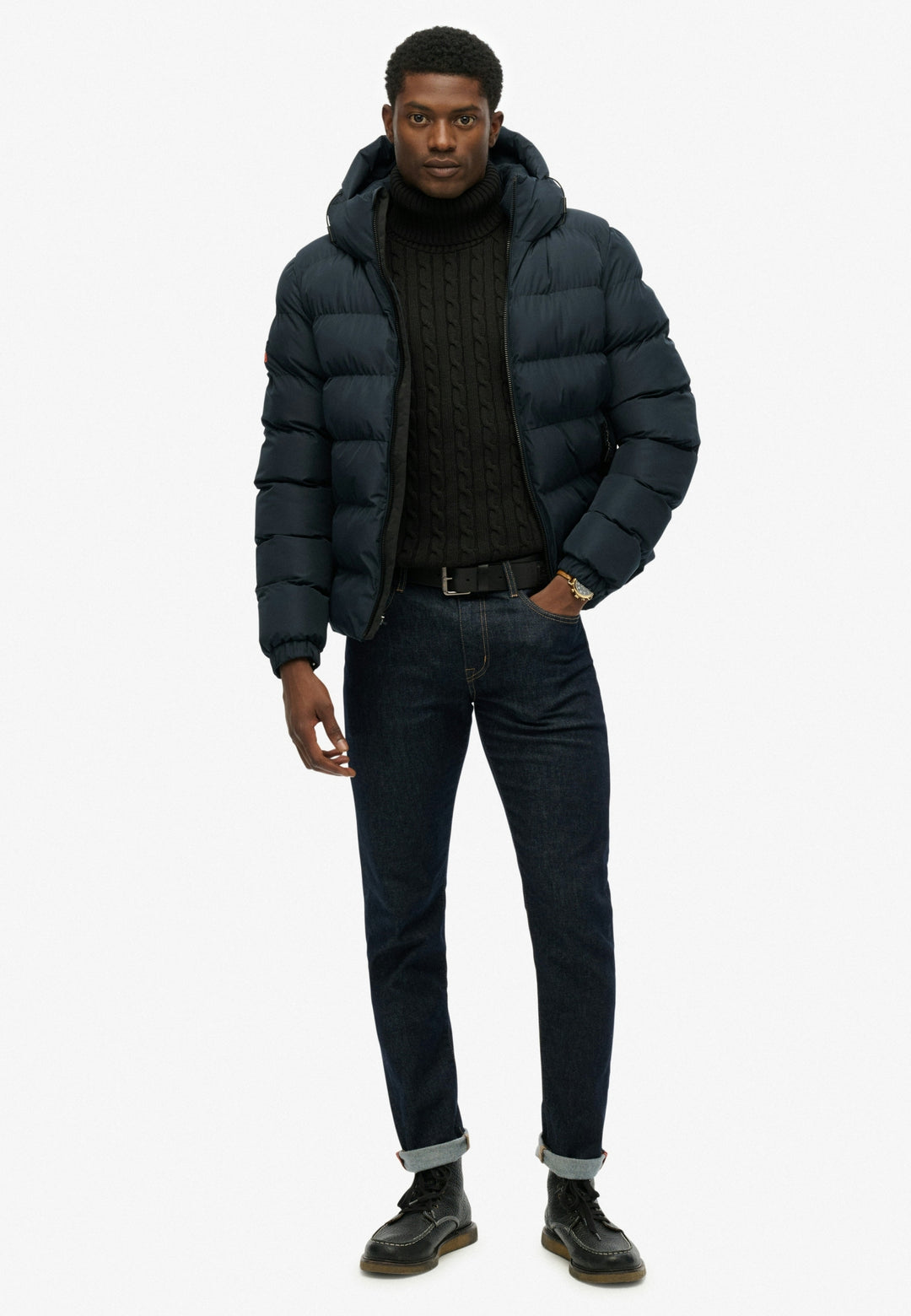 HOODED SPORTS PUFFER JACKET, Eclipse Navy/Eclipse Navy D9W Bild 9