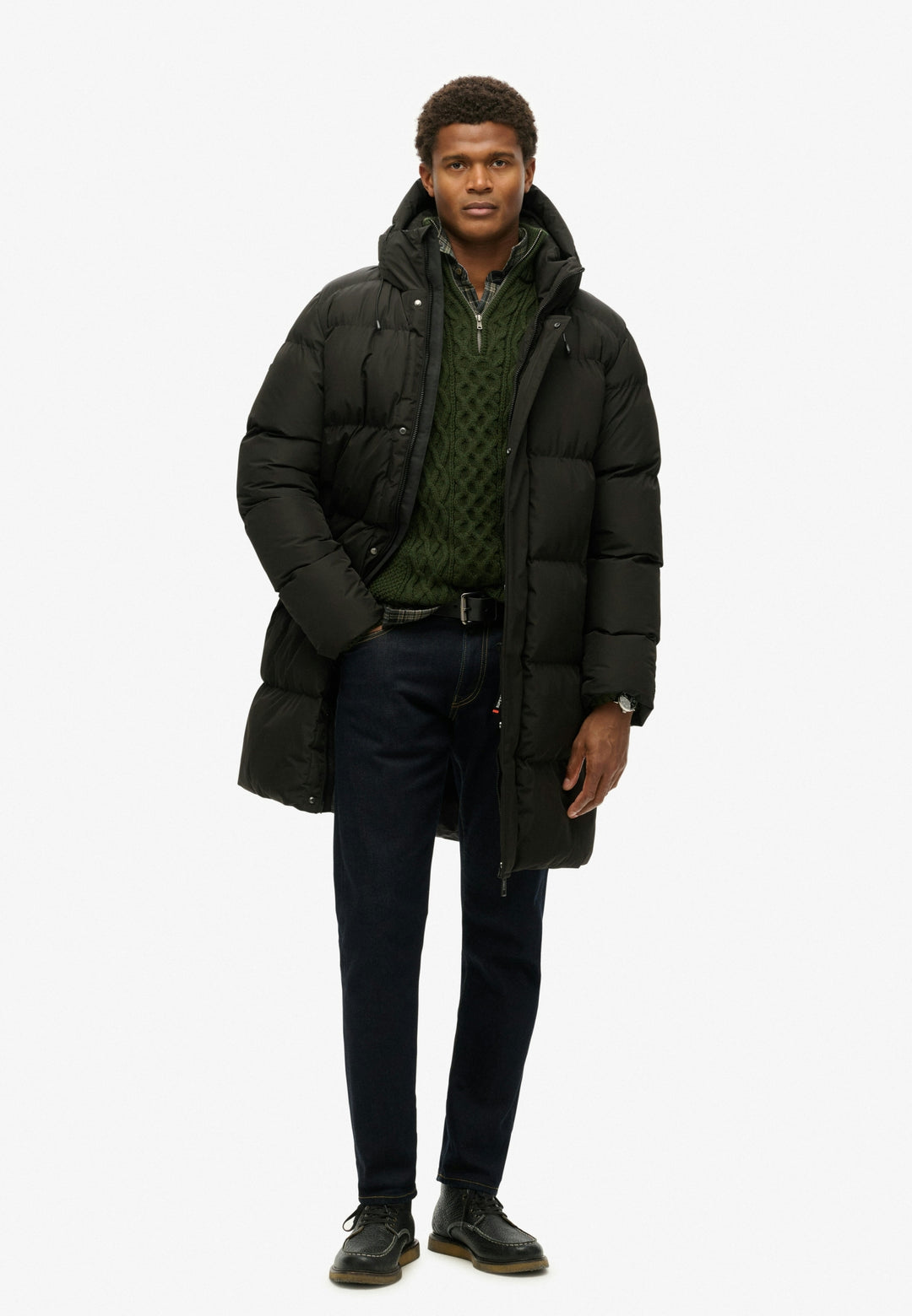HOODED SPORTS PUFFER MID JKT, Black 02A Bild 1
