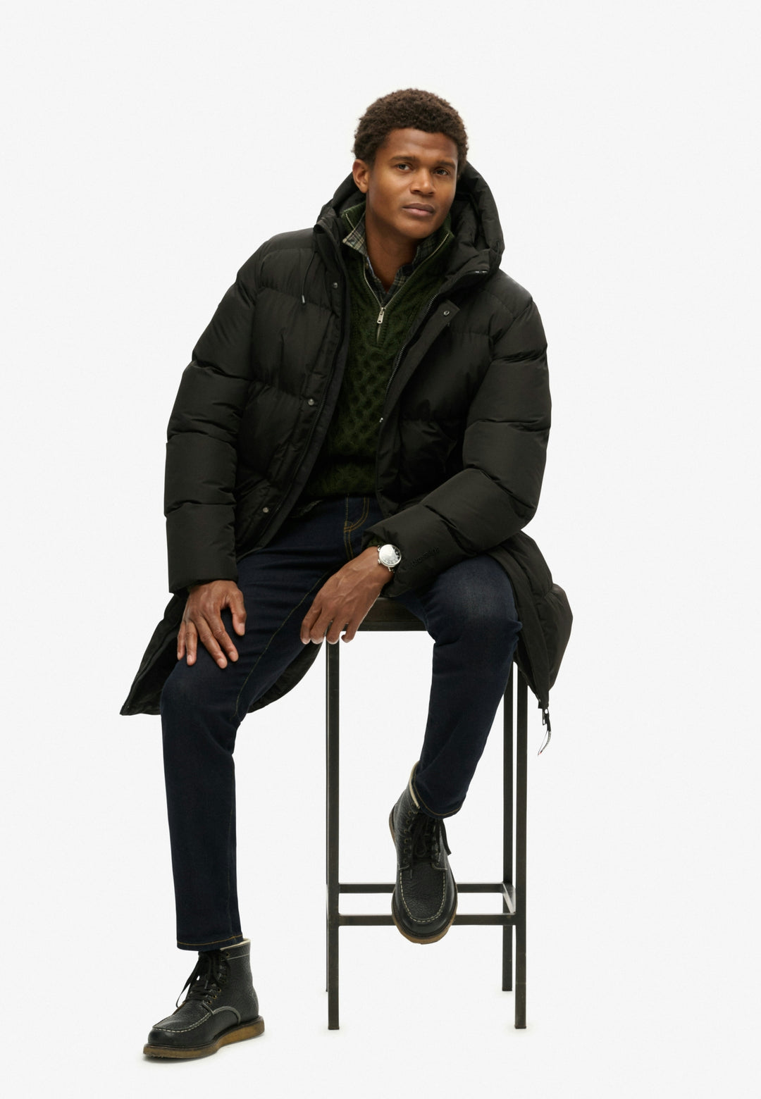 HOODED SPORTS PUFFER MID JKT, Black 02A Bild 14