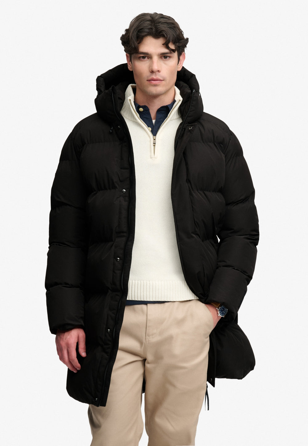 HOODED SPORTS PUFFER MID JKT, Black 02A Bild 2