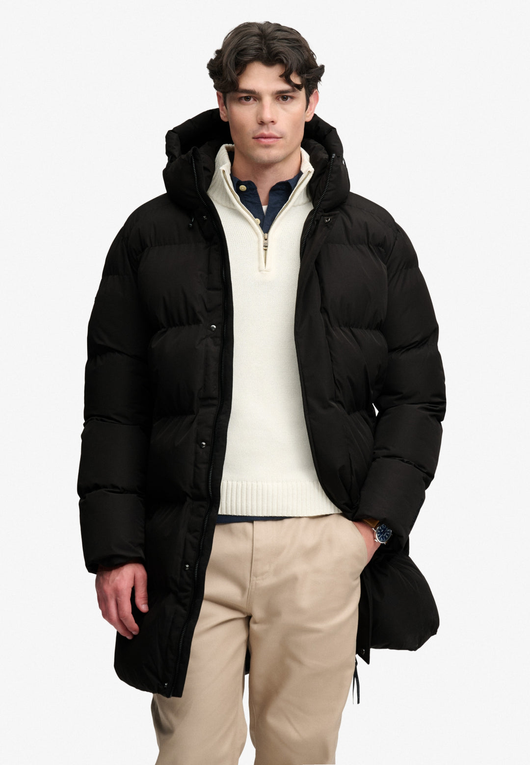 HOODED SPORTS PUFFER MID JKT, Black 02A Bild 2