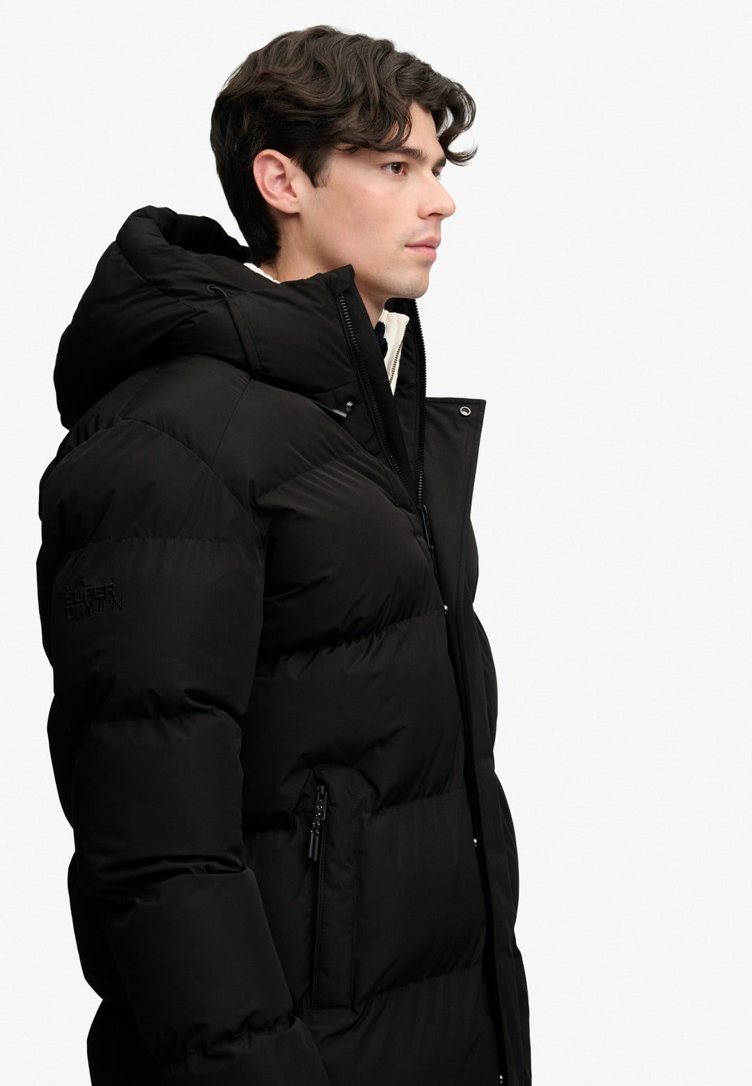 HOODED SPORTS PUFFER MID JKT, Black 02A Bild 6