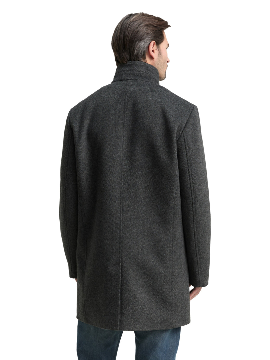 2 in 1 wool coat, dark grey black herringbone 30500 Bild 4